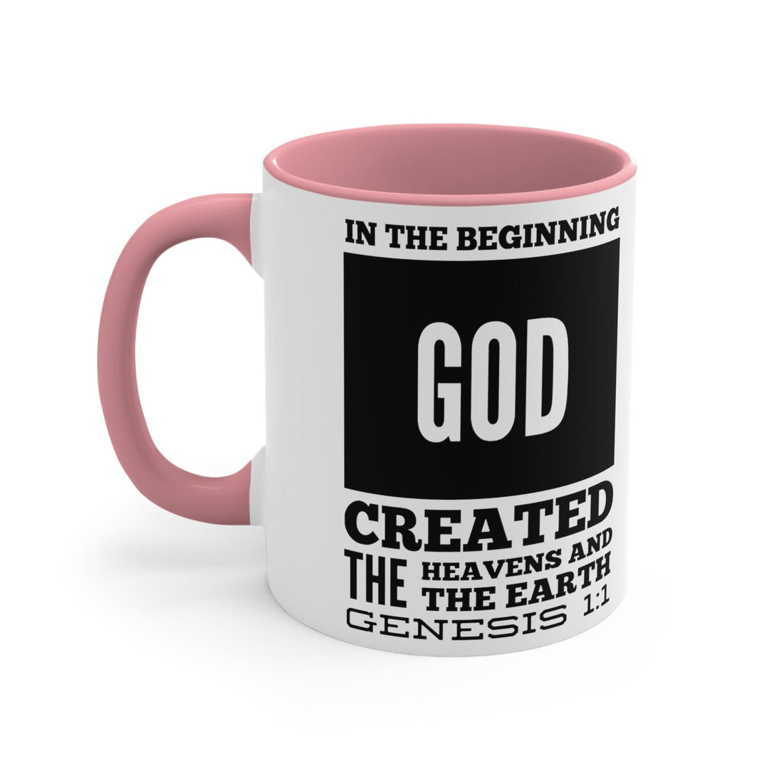 Accent Ceramic Mug 11oz in the Beginning Print - Decorative | Ceramic Mugs