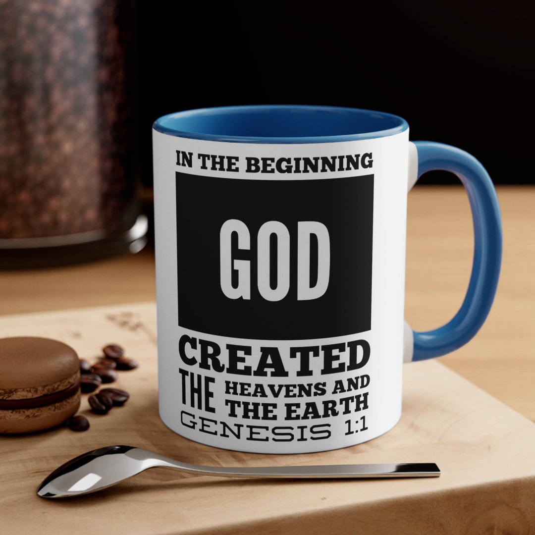 Accent Ceramic Mug 11oz in the Beginning Print - Decorative | Ceramic Mugs