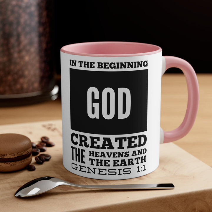 Accent Ceramic Mug 11oz in the Beginning Print - Decorative | Ceramic Mugs