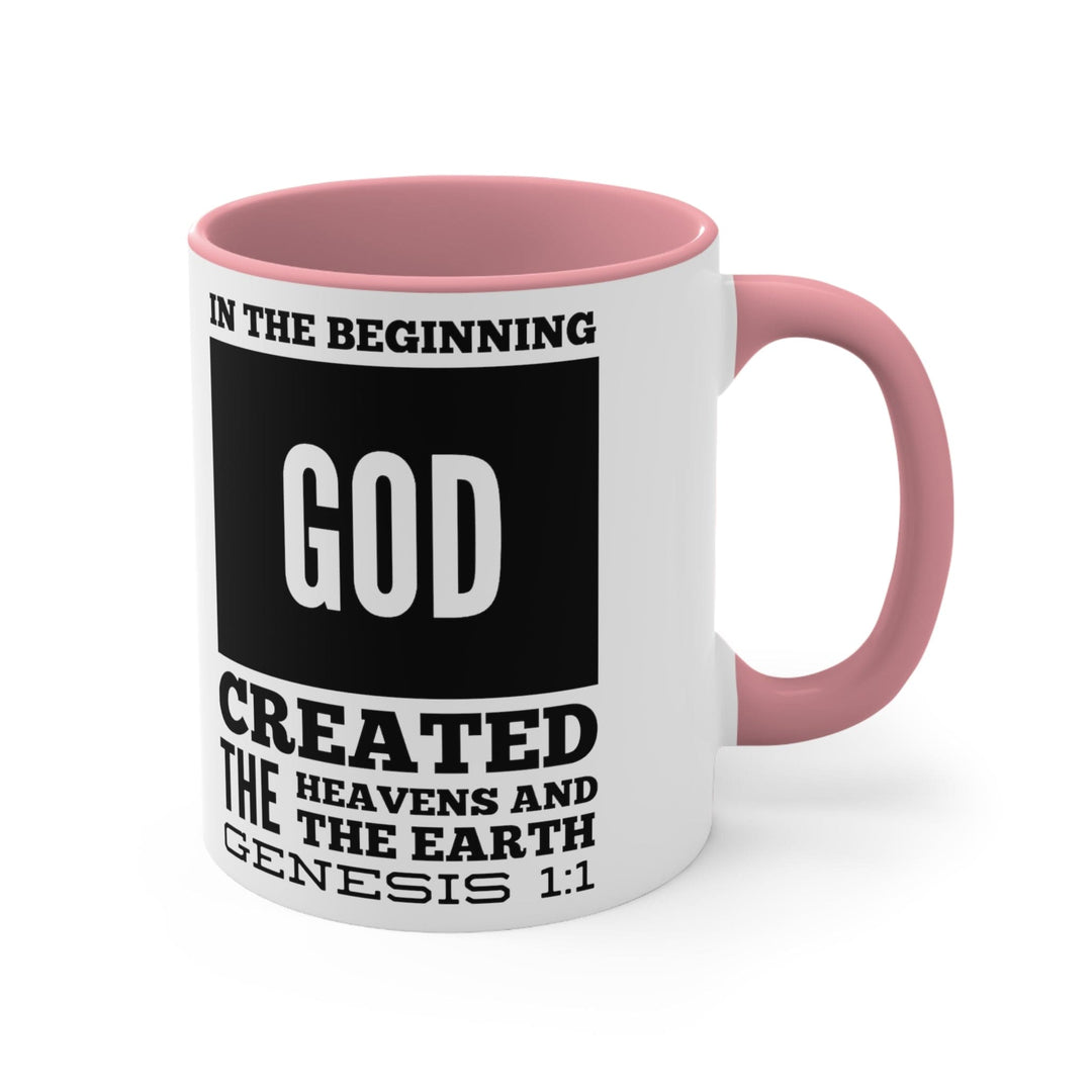 Accent Ceramic Mug 11oz in the Beginning Print - Decorative | Ceramic Mugs