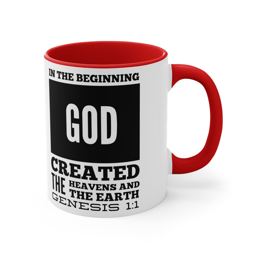 Accent Ceramic Mug 11oz in the Beginning Print - Decorative | Ceramic Mugs