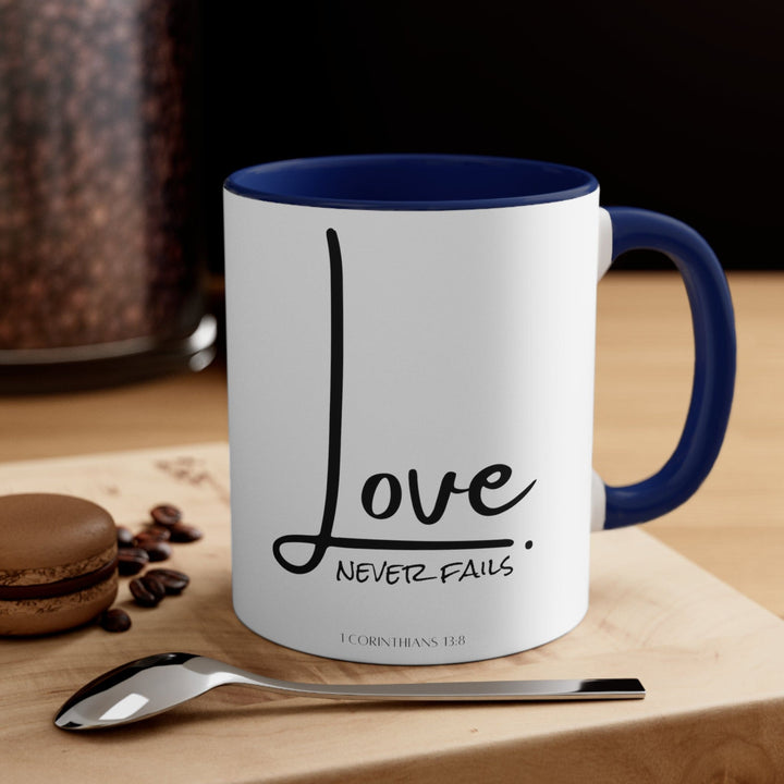 Accent Ceramic Mug 11oz Love Never Fails - Decorative | Ceramic Mugs | 11oz