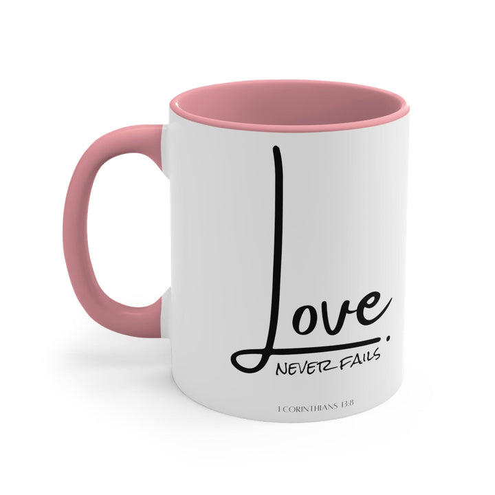 Accent Ceramic Mug 11oz Love Never Fails - Decorative | Ceramic Mugs | 11oz