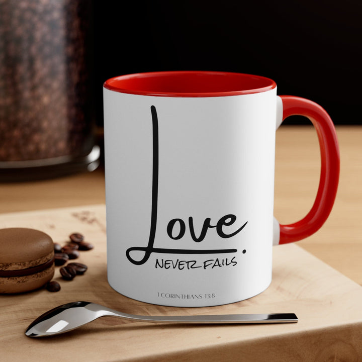 Accent Ceramic Mug 11oz Love Never Fails - Decorative | Ceramic Mugs | 11oz