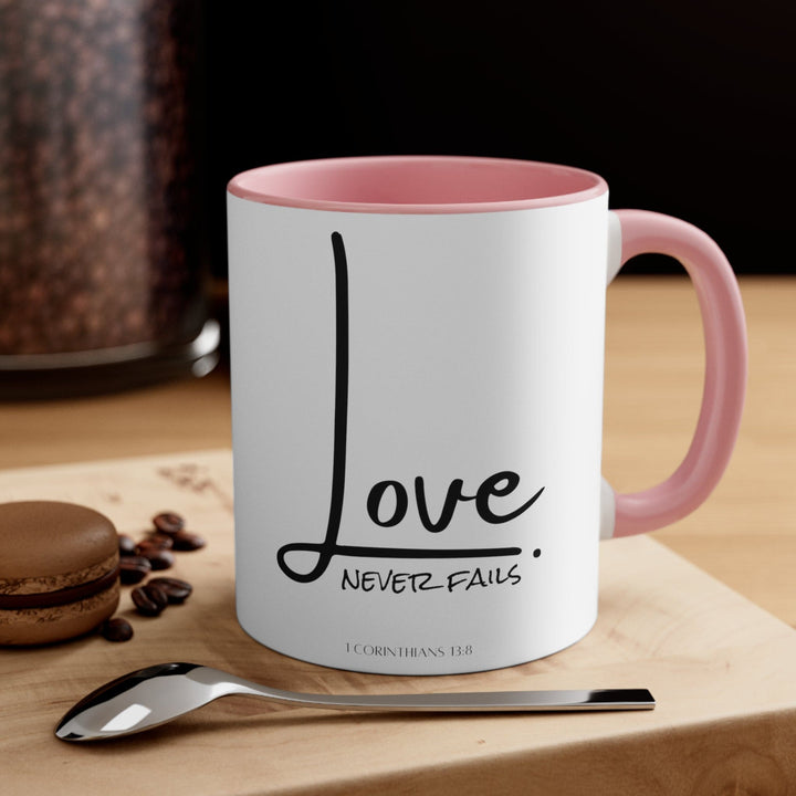 Accent Ceramic Mug 11oz Love Never Fails - Decorative | Ceramic Mugs | 11oz