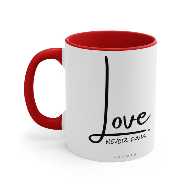 Accent Ceramic Mug 11oz Love Never Fails - Decorative | Ceramic Mugs | 11oz