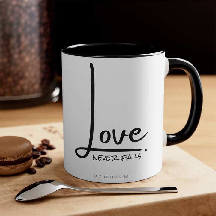 Accent Ceramic Mug 11oz Love Never Fails - Decorative | Ceramic Mugs | 11oz