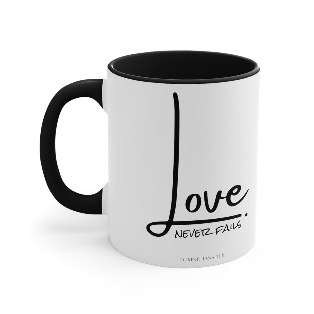 Accent Ceramic Mug 11oz Love Never Fails - Decorative | Ceramic Mugs | 11oz