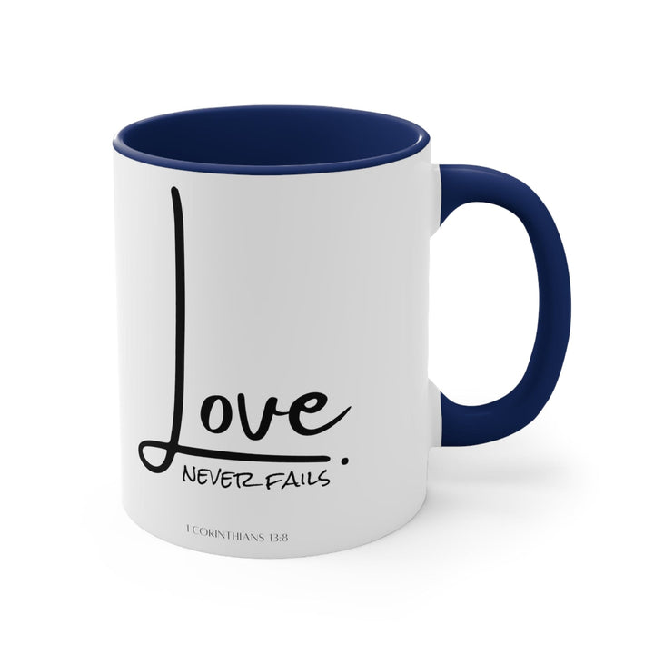 Accent Ceramic Mug 11oz Love Never Fails - Decorative | Ceramic Mugs | 11oz