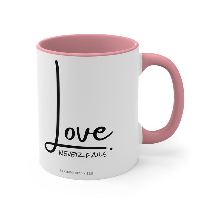 Accent Ceramic Mug 11oz Love Never Fails - Decorative | Ceramic Mugs | 11oz