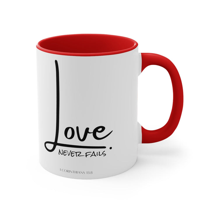 Accent Ceramic Mug 11oz Love Never Fails - Decorative | Ceramic Mugs | 11oz