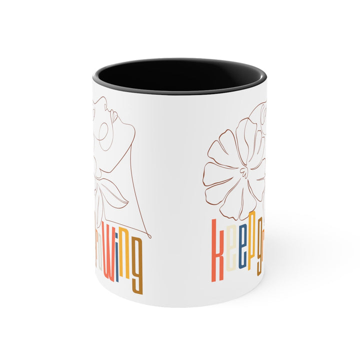 Accent Ceramic Mug 11oz - Say it Soul - Keep Growing in Pastel Colors Spring