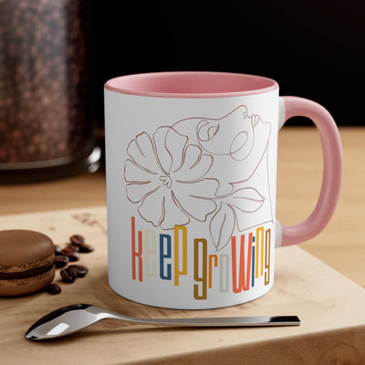 Accent Ceramic Mug 11oz - Say It Soul Keep Growing In Pastel Colors Spring