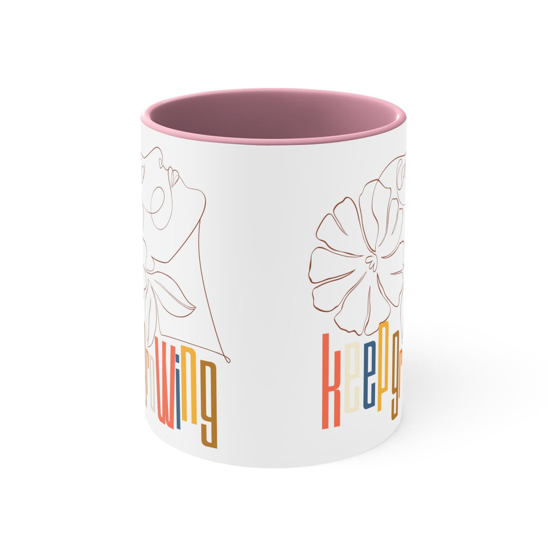 Accent Ceramic Mug 11oz - Say it Soul - Keep Growing in Pastel Colors Spring