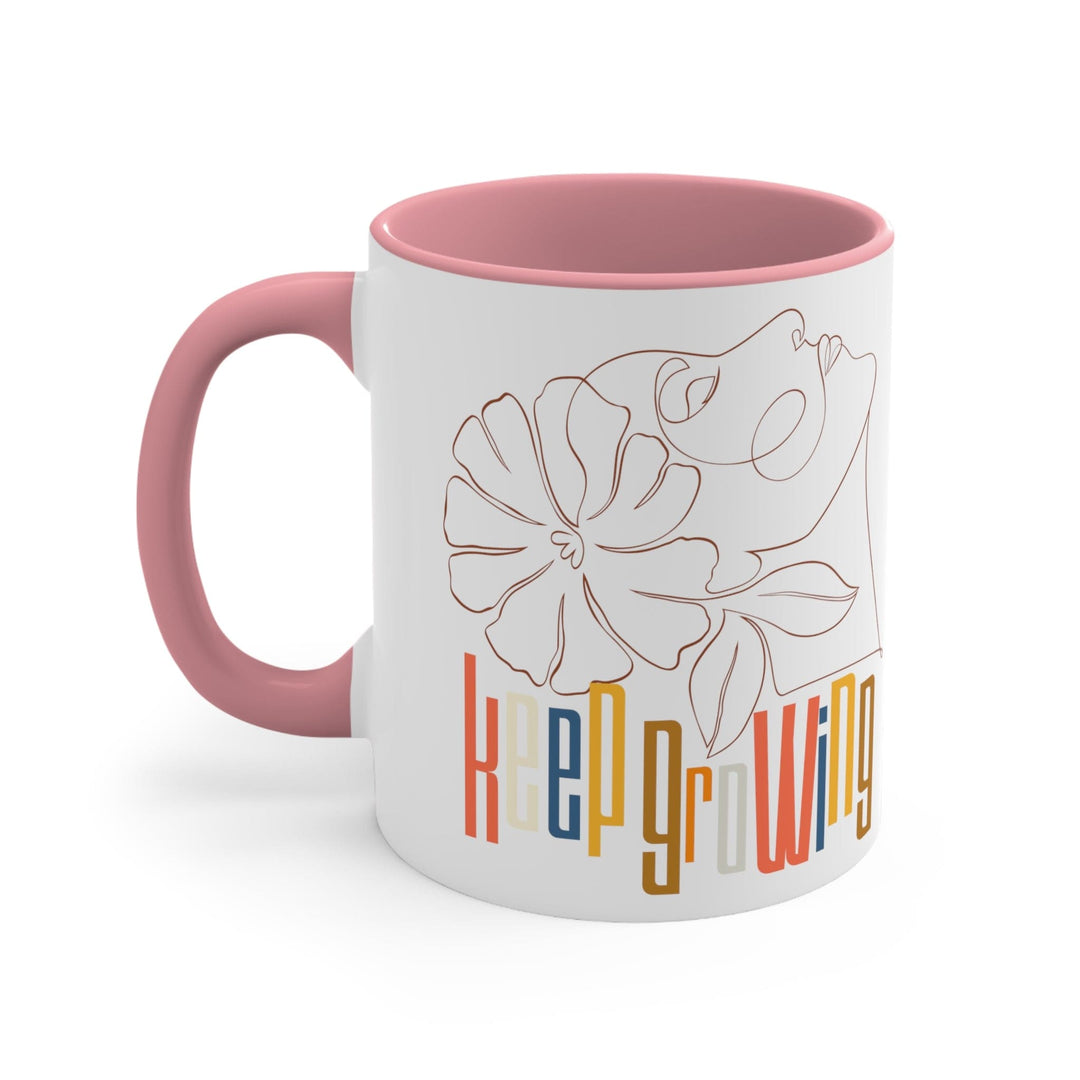 Accent Ceramic Mug 11oz - Say it Soul - Keep Growing in Pastel Colors Spring