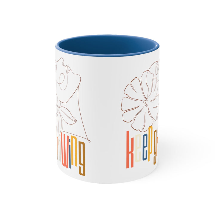 Accent Ceramic Mug 11oz - Say it Soul - Keep Growing in Pastel Colors Spring