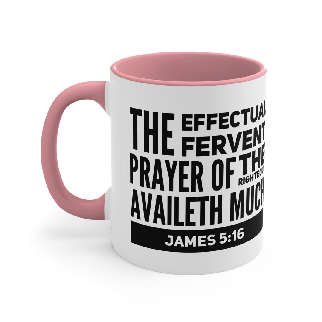 Accent Ceramic Mug 11oz the Effectual Fervent Prayer Black Illustration