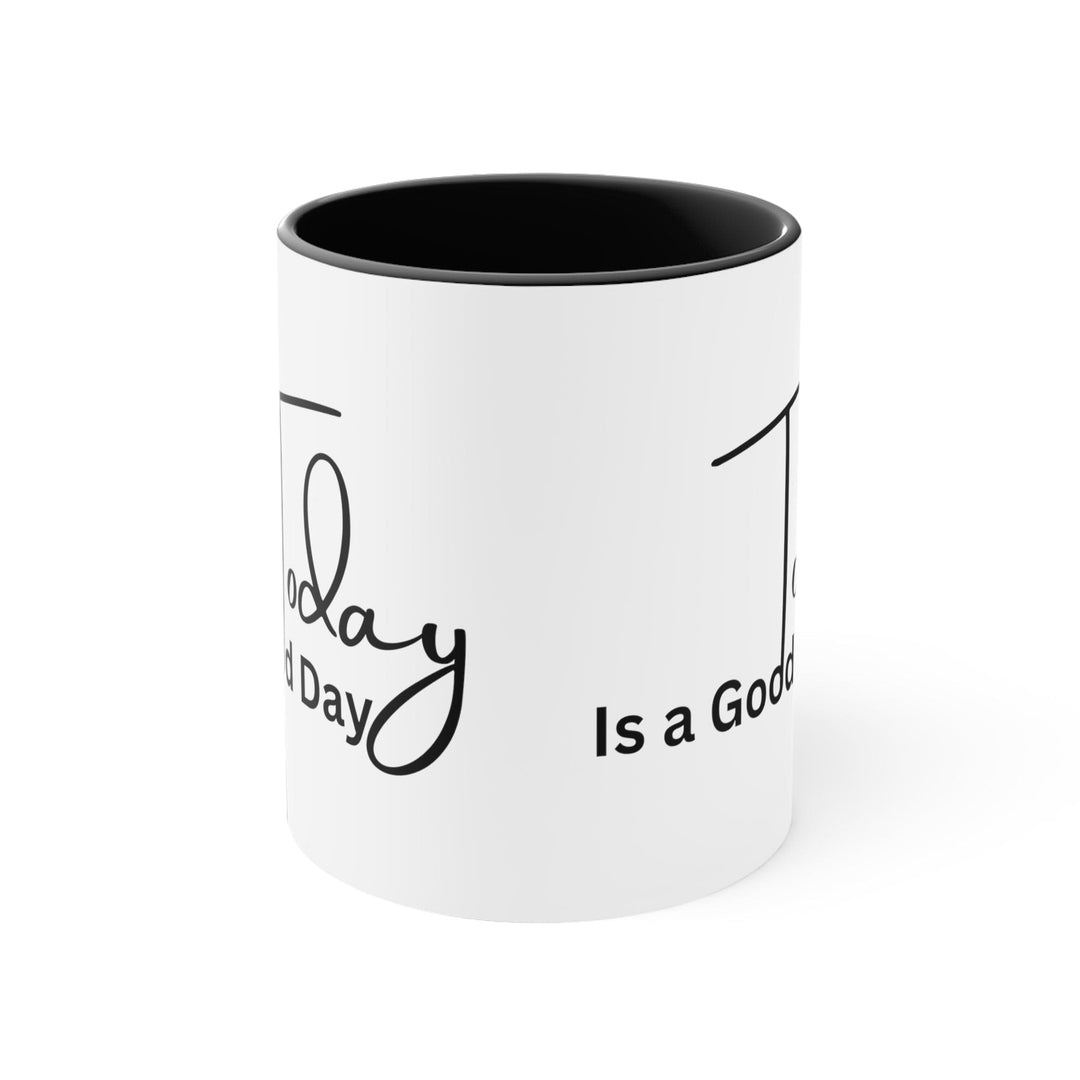 Accent Ceramic Mug 11oz Today Is a Good Day Black Illustration - Decorative