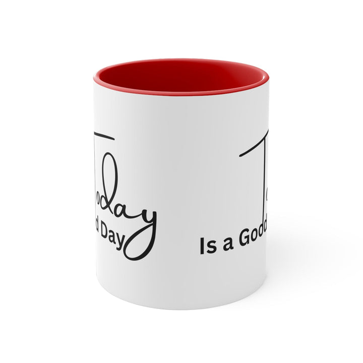 Accent Ceramic Mug 11oz Today Is a Good Day Black Illustration - Decorative