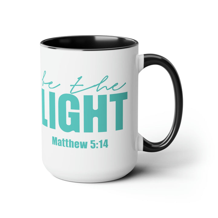 Accent Ceramic Mug 15oz be the Light Inspirational Art Illustration Green