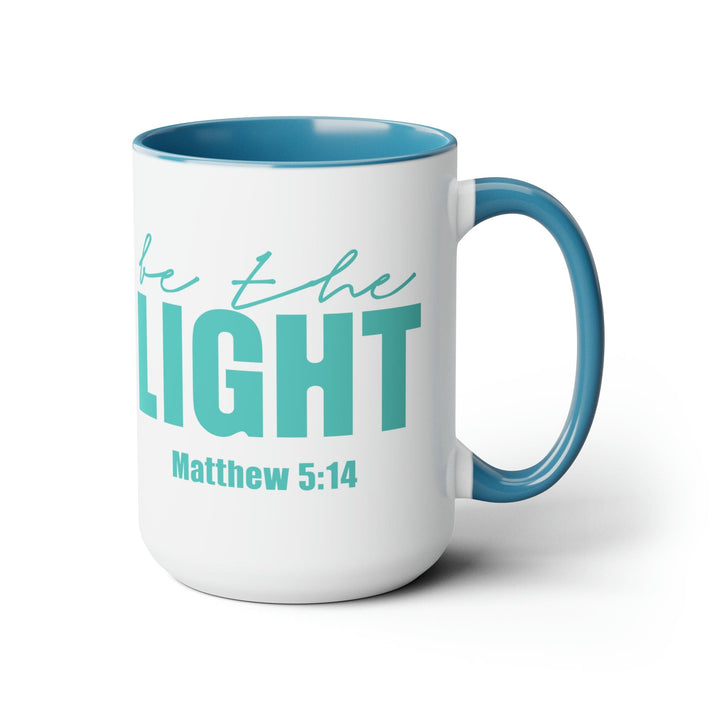 Accent Ceramic Mug 15oz be the Light Inspirational Art Illustration Green