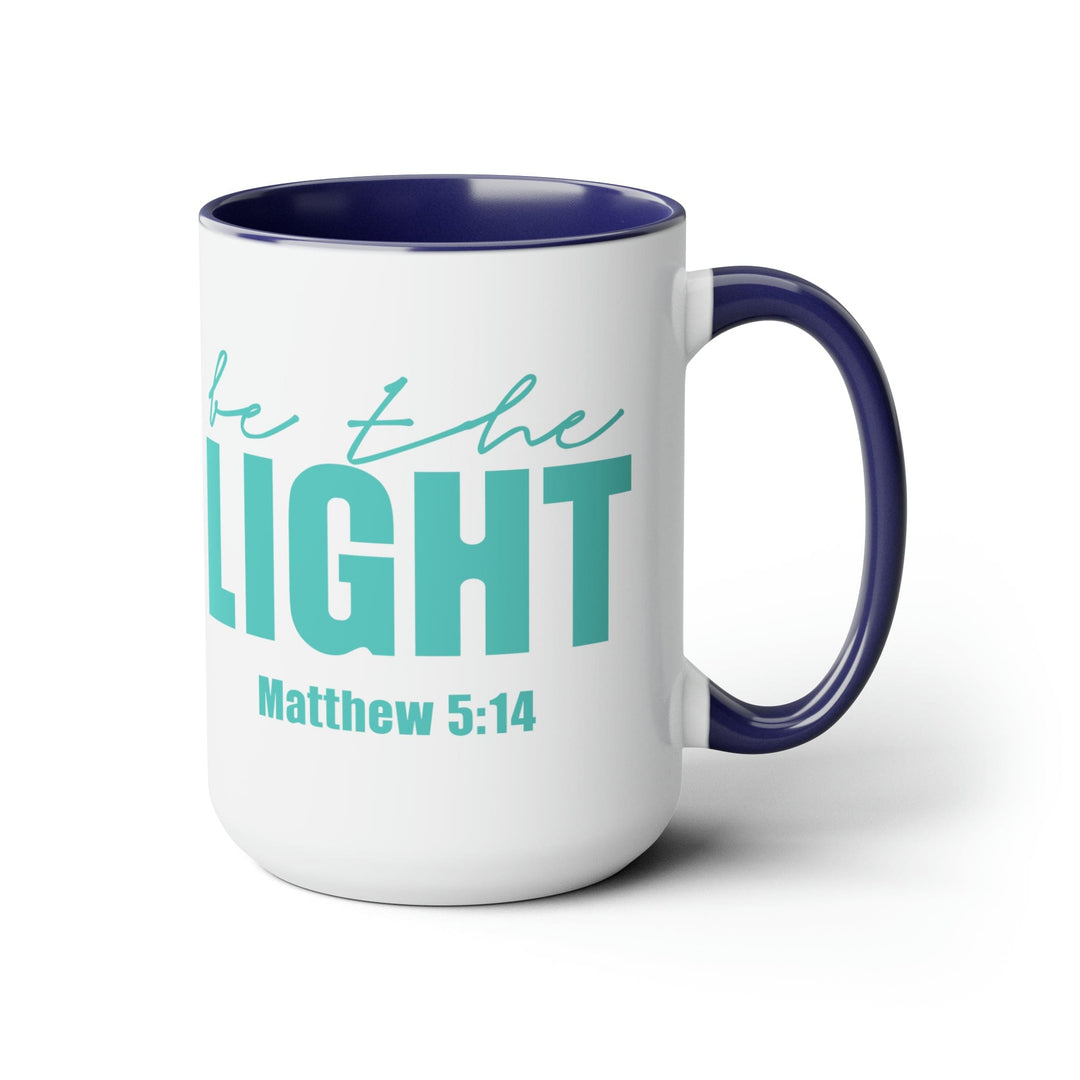 Accent Ceramic Mug 15oz be the Light Inspirational Art Illustration Green