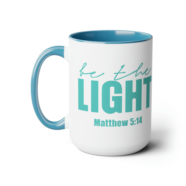 Accent Ceramic Mug 15oz be the Light Inspirational Art Illustration Green