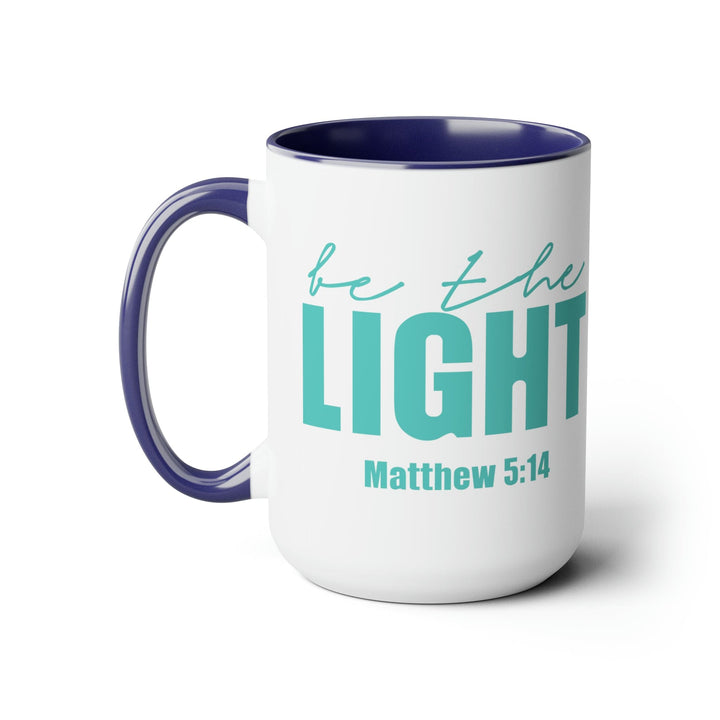 Accent Ceramic Mug 15oz be the Light Inspirational Art Illustration Green