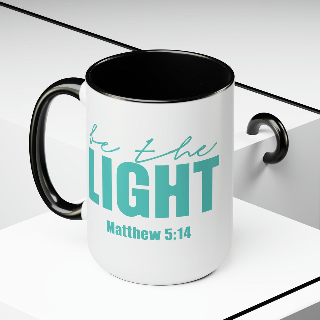 Accent Ceramic Mug 15oz be the Light Inspirational Art Illustration Green