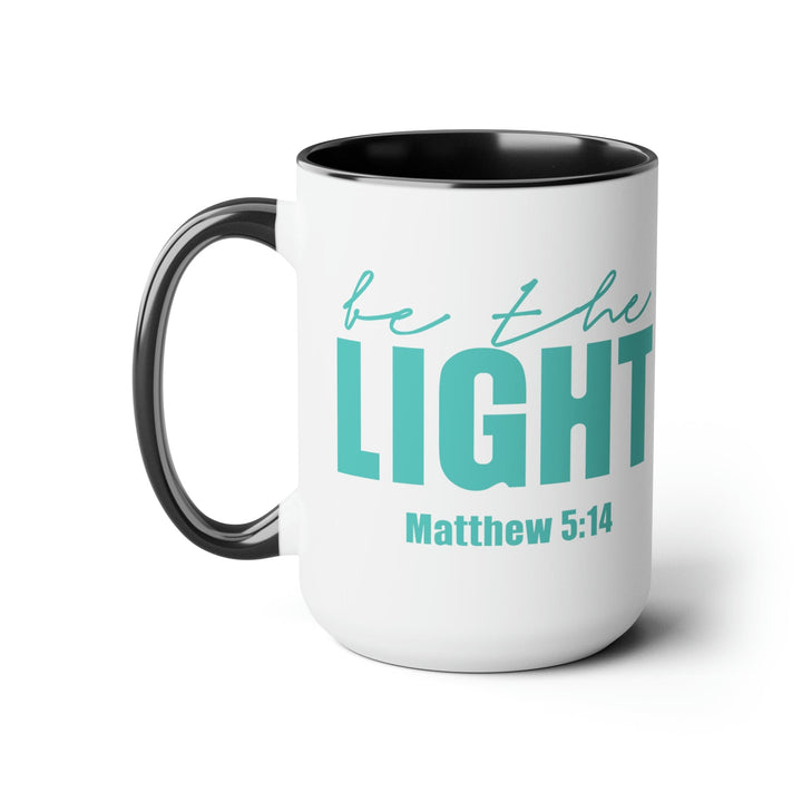 Accent Ceramic Mug 15oz be the Light Inspirational Art Illustration Green