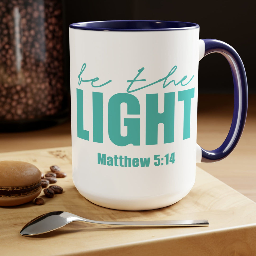 Accent Ceramic Mug 15oz be the Light Inspirational Art Illustration Green