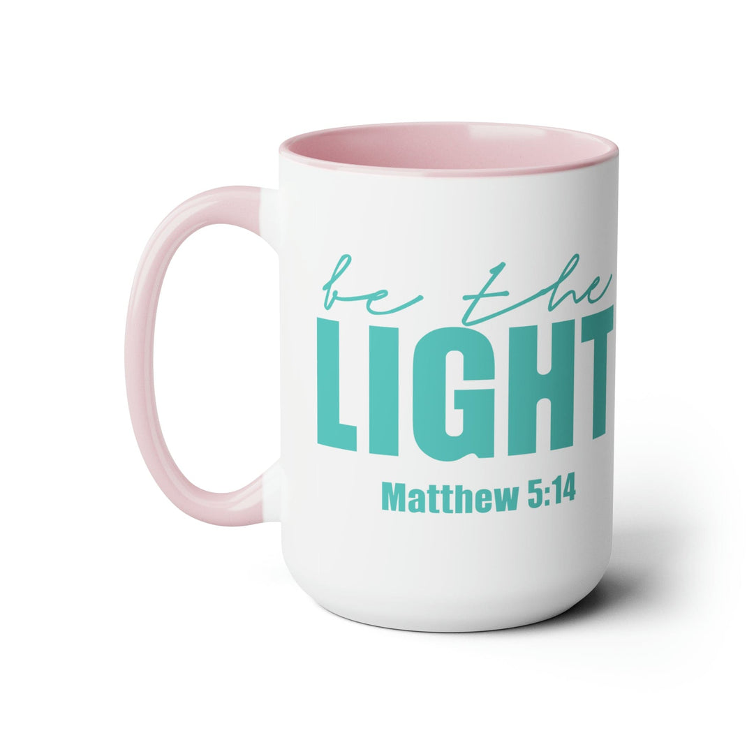 Accent Ceramic Mug 15oz be the Light Inspirational Art Illustration Green