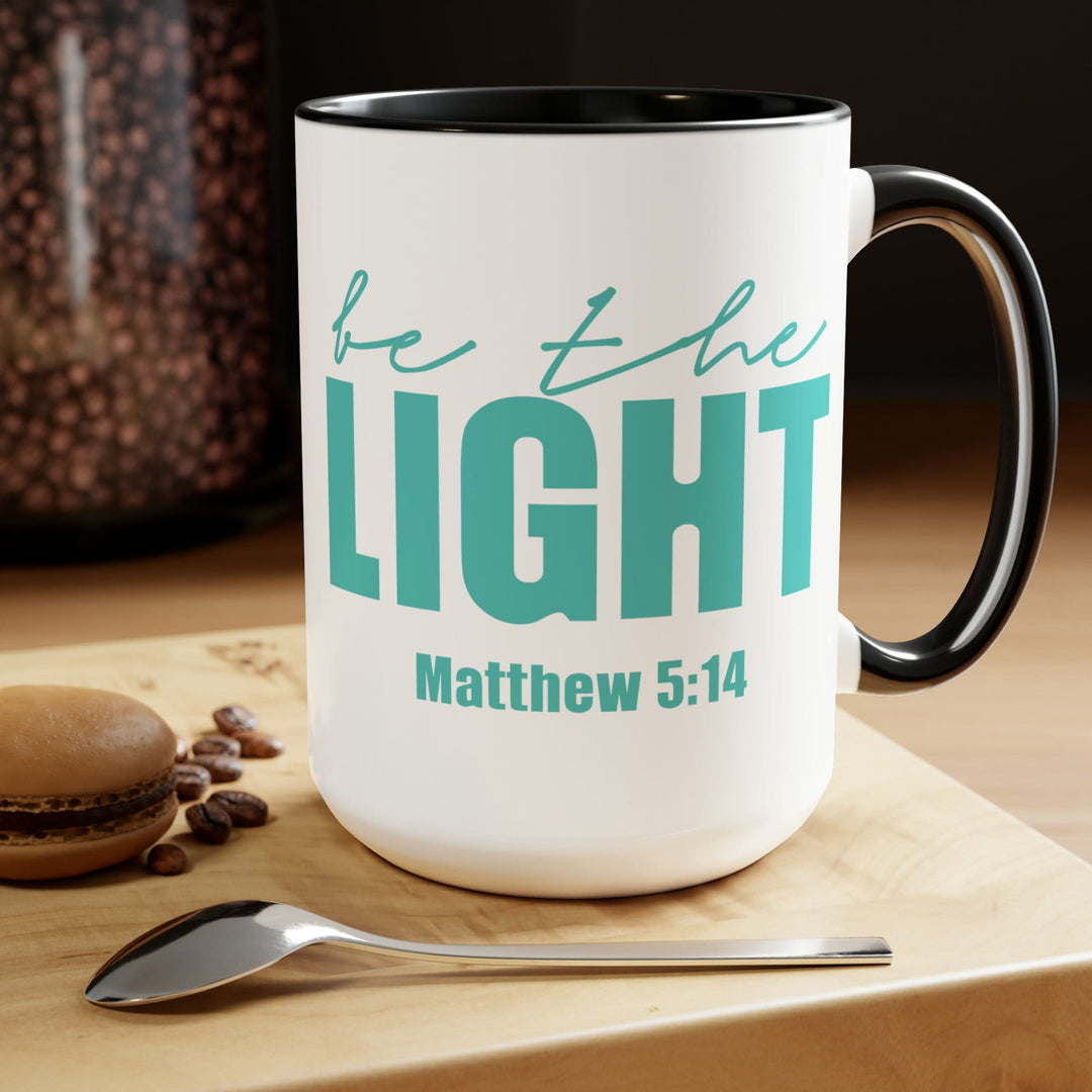 Accent Ceramic Mug 15oz be the Light Inspirational Art Illustration Green