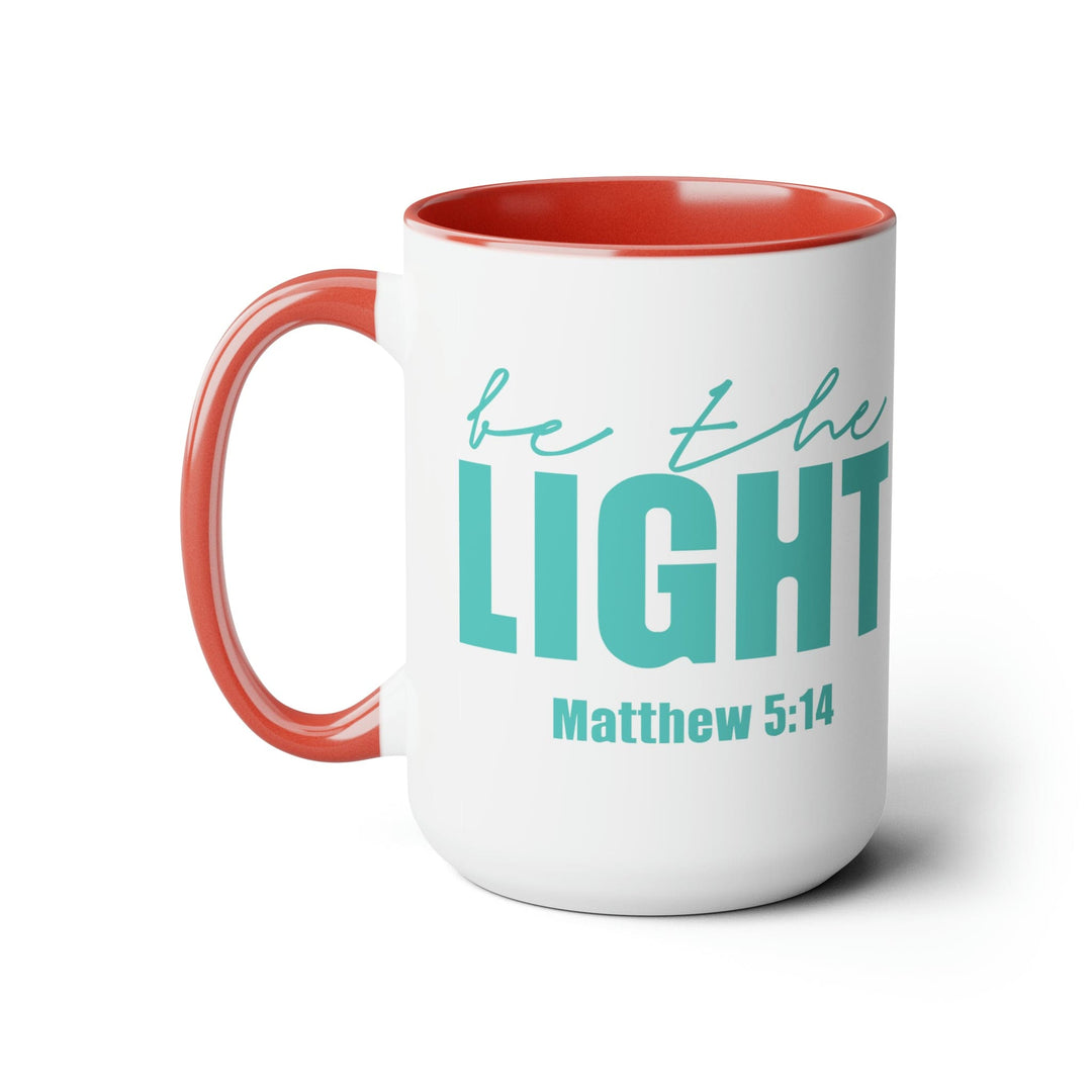 Accent Ceramic Mug 15oz be the Light Inspirational Art Illustration Green