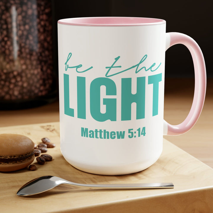 Accent Ceramic Mug 15oz be the Light Inspirational Art Illustration Green