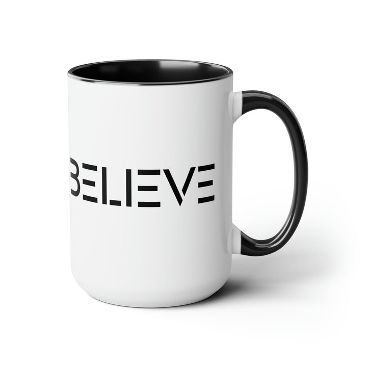 Accent Ceramic Mug 15oz Believe Black Print - Decorative | Ceramic Mugs | 15oz