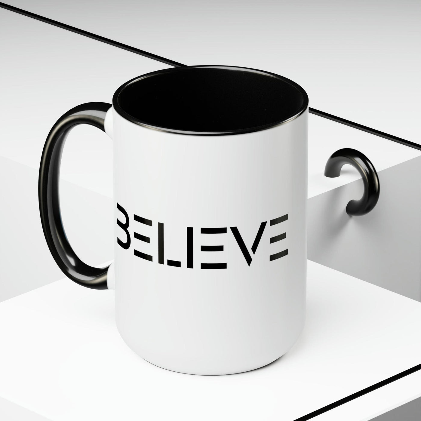 Accent Ceramic Mug 15oz Believe Black Print - Decorative | Mugs