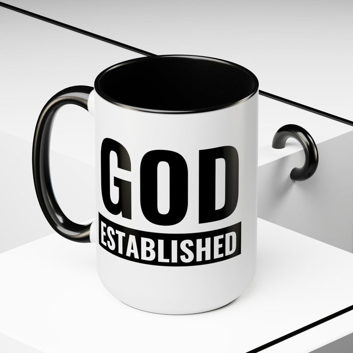 Accent Ceramic Mug 15oz God Established - Decorative | Ceramic Mugs | 15oz