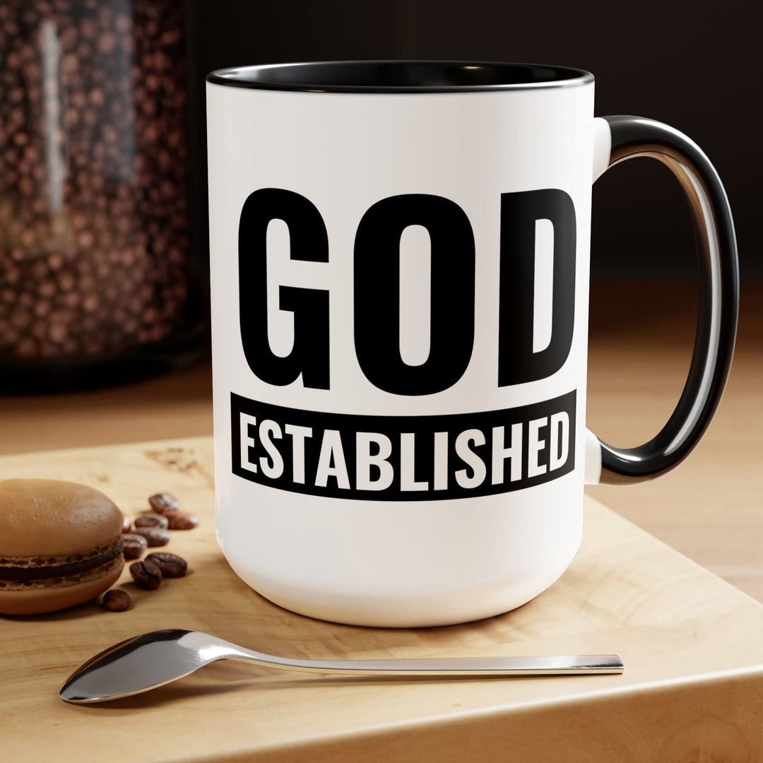 Accent Ceramic Mug 15oz God Established - Decorative | Ceramic Mugs | 15oz