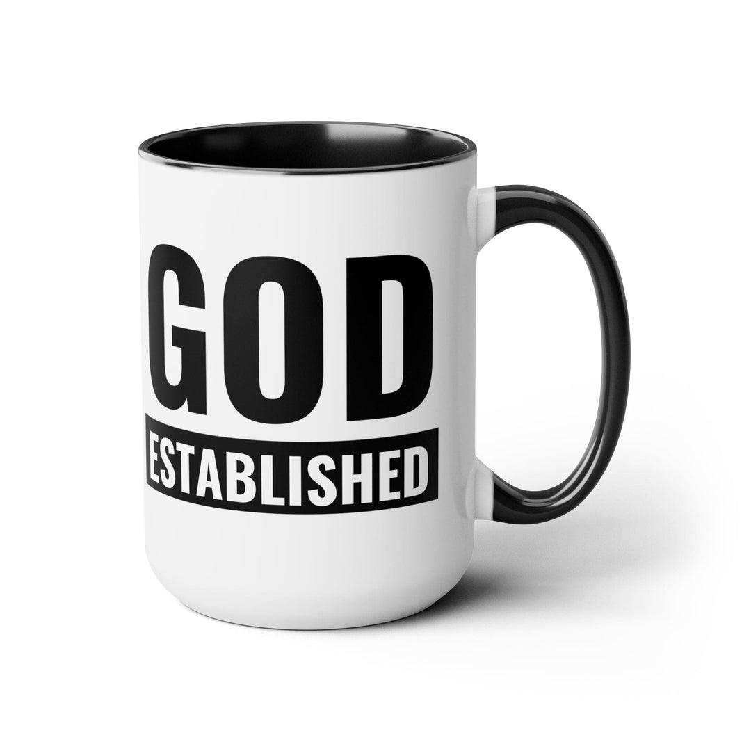 Accent Ceramic Mug 15oz God Established - Decorative | Ceramic Mugs | 15oz