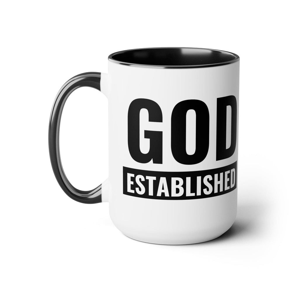 Accent Ceramic Mug 15oz God Established - Decorative | Ceramic Mugs | 15oz