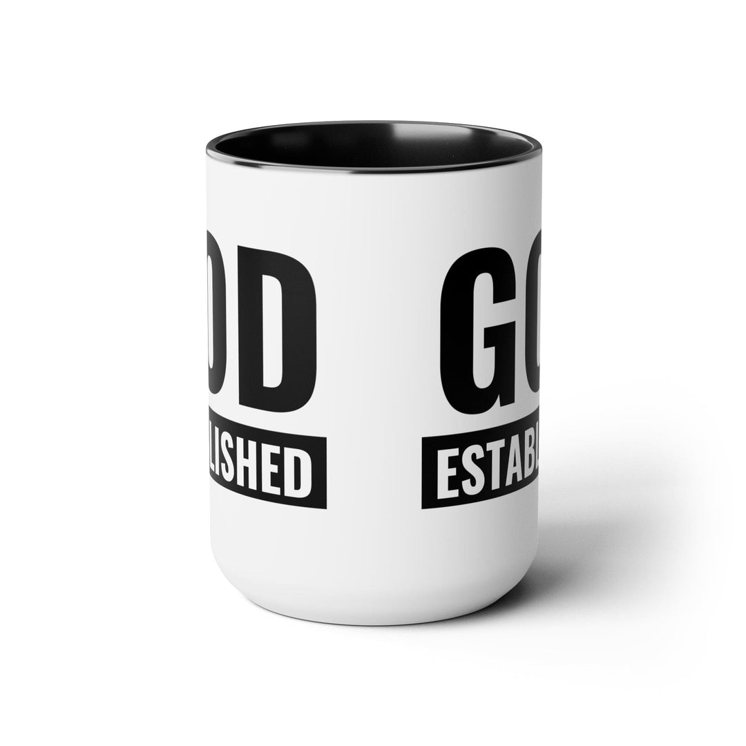 Accent Ceramic Mug 15oz God Established - Decorative | Ceramic Mugs | 15oz