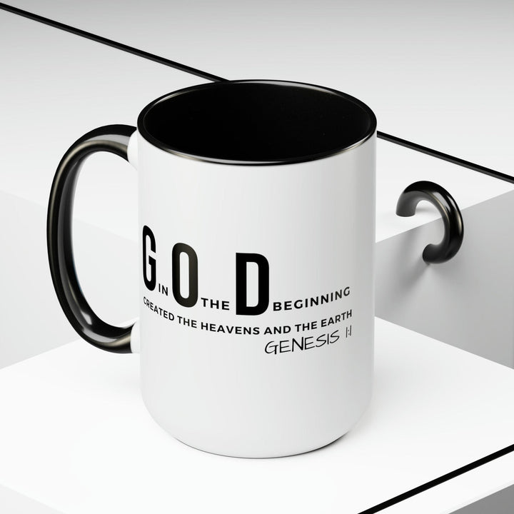 Accent Ceramic Mug 15oz God in the Beginning Print - Decorative | Ceramic Mugs