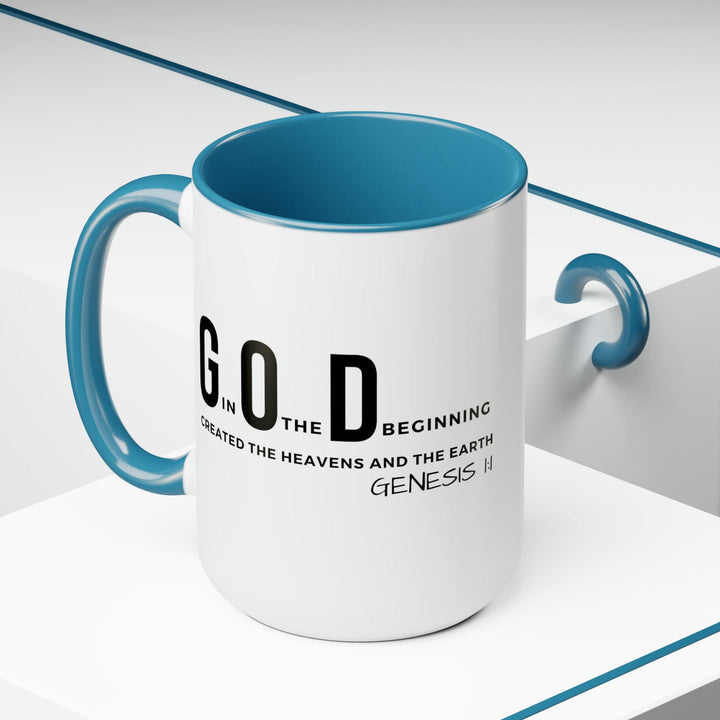 Accent Ceramic Mug 15oz God in the Beginning Print - Decorative | Ceramic Mugs