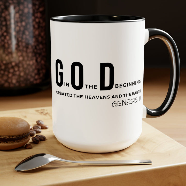 Accent Ceramic Mug 15oz God in the Beginning Print - Decorative | Ceramic Mugs