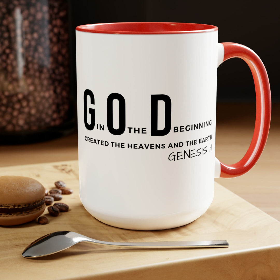 Accent Ceramic Mug 15oz God in the Beginning Print - Decorative | Ceramic Mugs