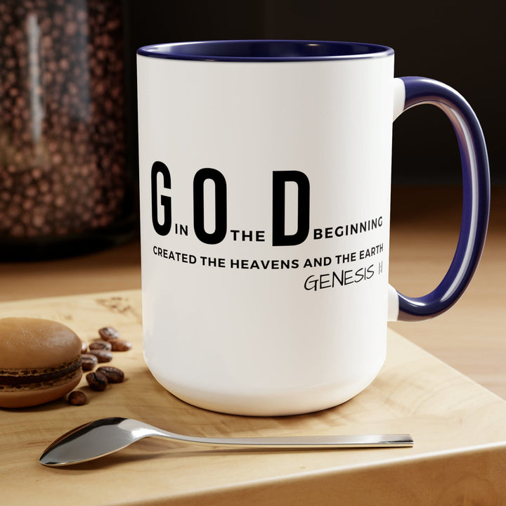 Accent Ceramic Mug 15oz God in the Beginning Print - Decorative | Ceramic Mugs