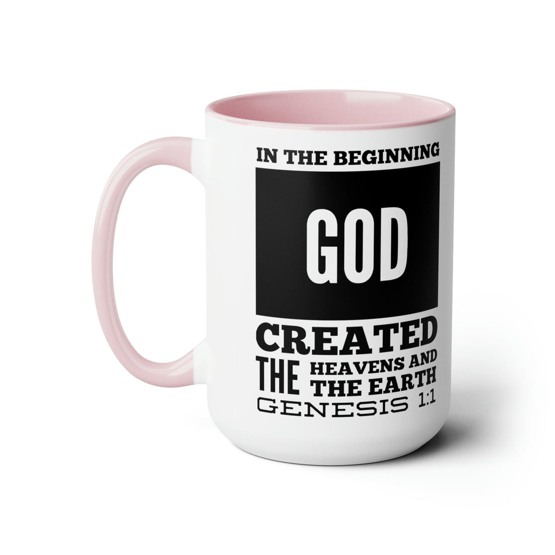 Accent Ceramic Mug 15oz in the Beginning Print - Decorative | Ceramic Mugs