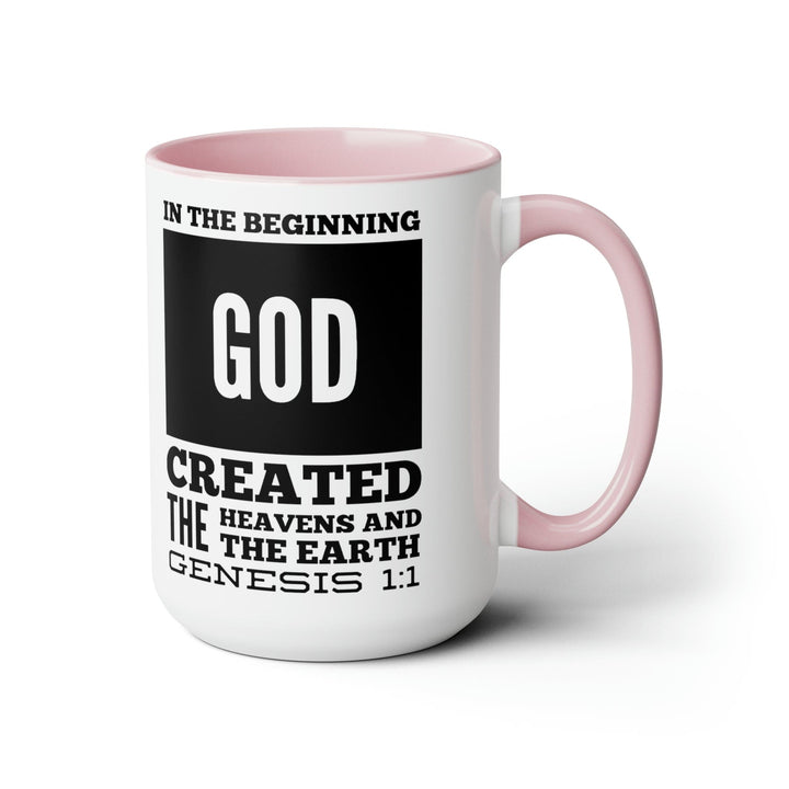 Accent Ceramic Mug 15oz in the Beginning Print - Decorative | Ceramic Mugs