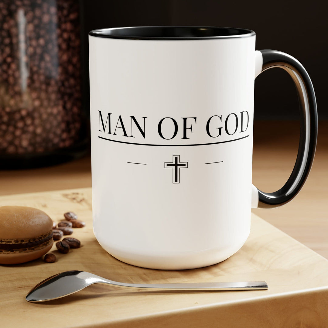 Accent Ceramic Mug 15oz Man of God Black Print Design - Decorative | Ceramic